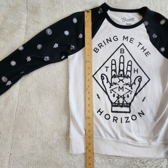 Bring Me The Horizon Graphic Logo Print Baseball Long Sleeve Shirt Size Small - Picture 3 of 9